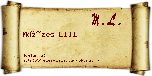 Mézes Lili névjegykártya