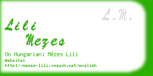 lili mezes business card