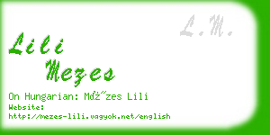 lili mezes business card
